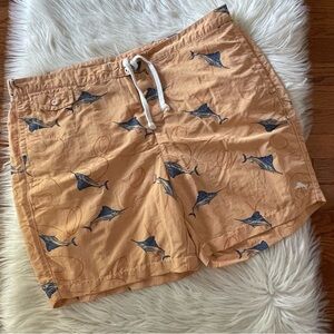 Tommy Bahama Relax Shorts Fish Marlin Swim Trunks Boardshorts XL Orange Mens